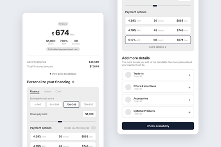 Unified calculator screens